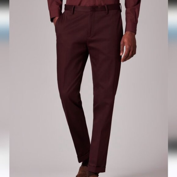 Paul Smith Slim-Fit Burgundy Cotton-Stretch Chinos Size 36 - Picture 2 of 8
